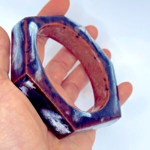 Geometric handmade chunky ceramic bracelet